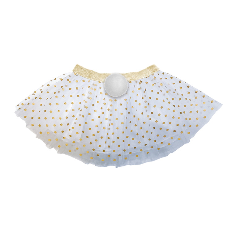 11006-Gold Polka Dot Tulle Skirt
