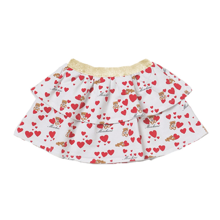 11017-Valentine Teddy & Hearts Ruffle Skirt