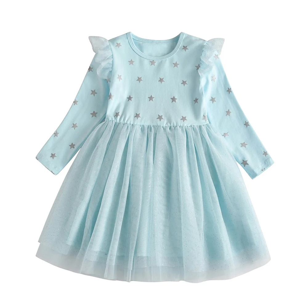 12011-Sky Blue Star Tulle Dress