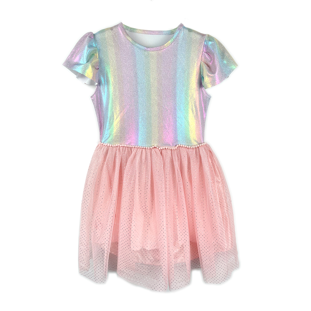 12012-Rainbow Shine Glitter Tulle Dress