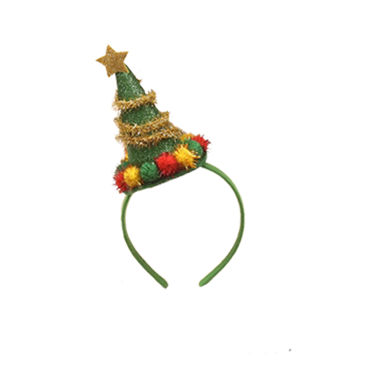 21012-Mini Christmas Tree Cone Headband – Holiday Sparkle Edition