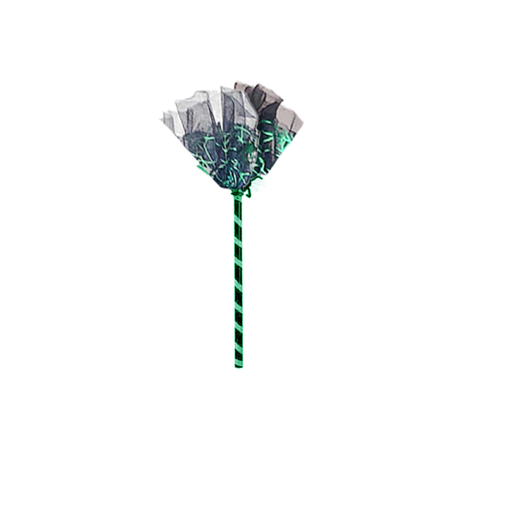 61001-Green Sparkle Witch Wand with Tulle Puff