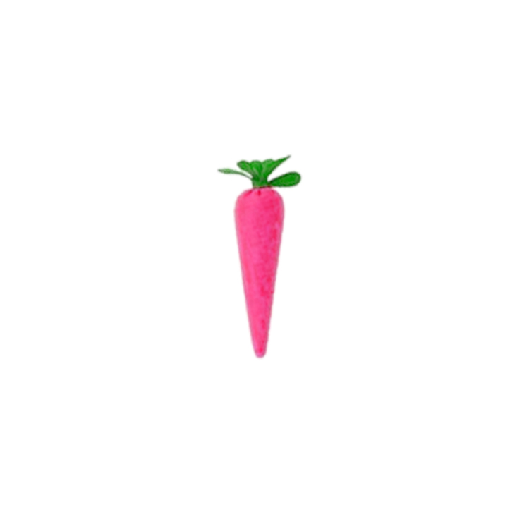 61028-Pink Carrot - Shaped Plush Wand