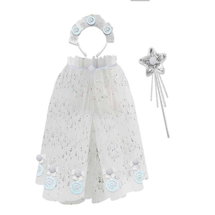 52011-Sparkling Snow Princess Dress - Up Set for Girls