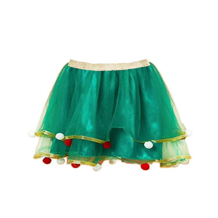 11043-Christmas Tree - Inspired Tulle Skirt for Girls