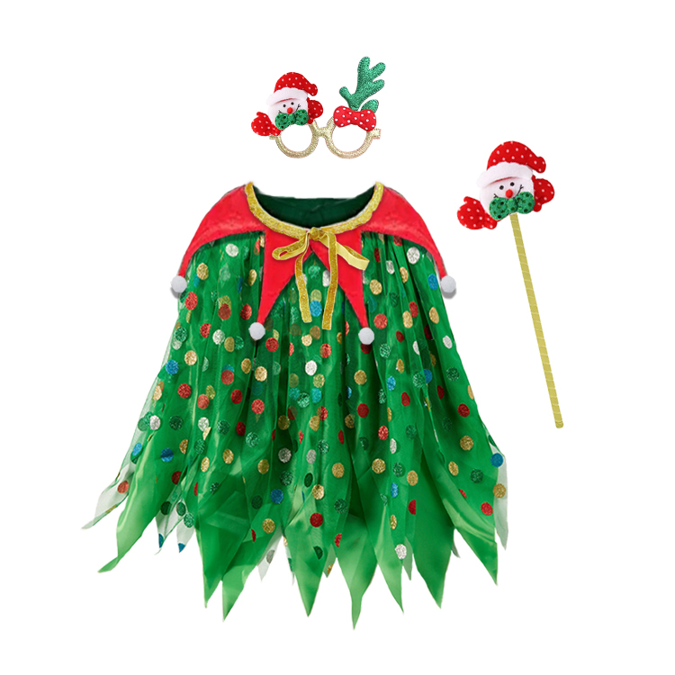 52013-Christmas Elf Tulle Dress - Up Set for Kids