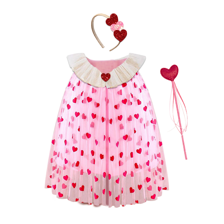 52019-Lovely Heart Princess Dress - Up Set for Girls