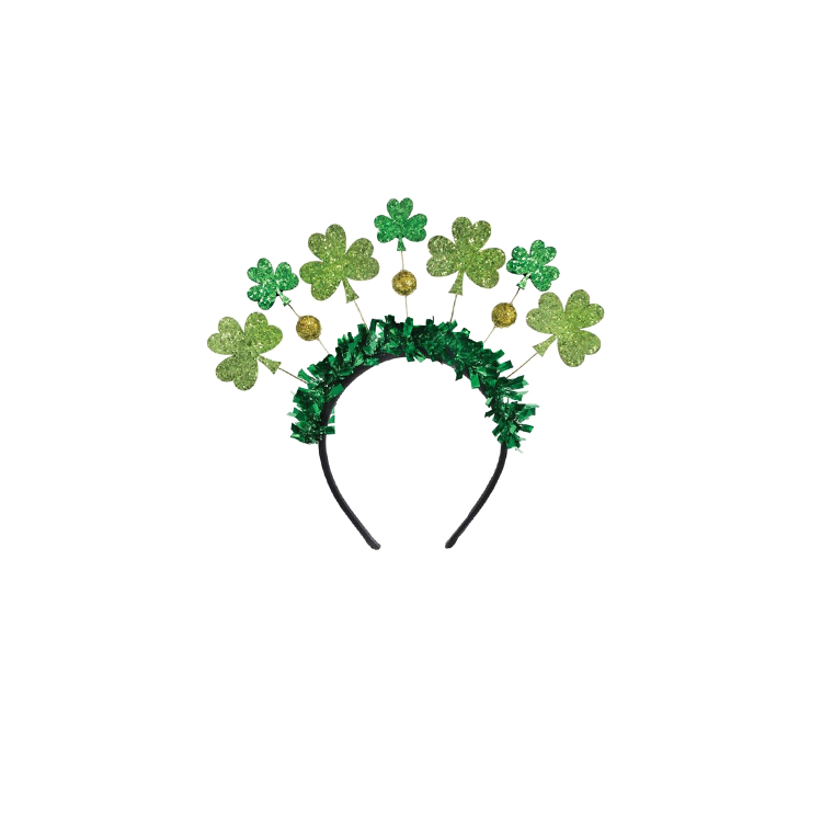 21016-Glitter Shamrock Headband – St. Patricks Day Accessory