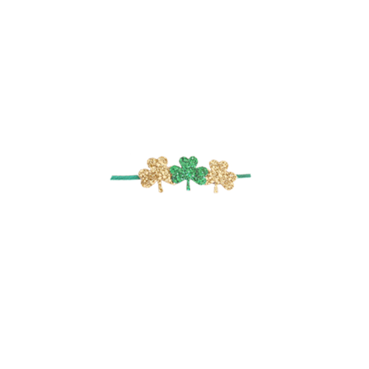 21017-Glitter Shamrock Elastic Hairband