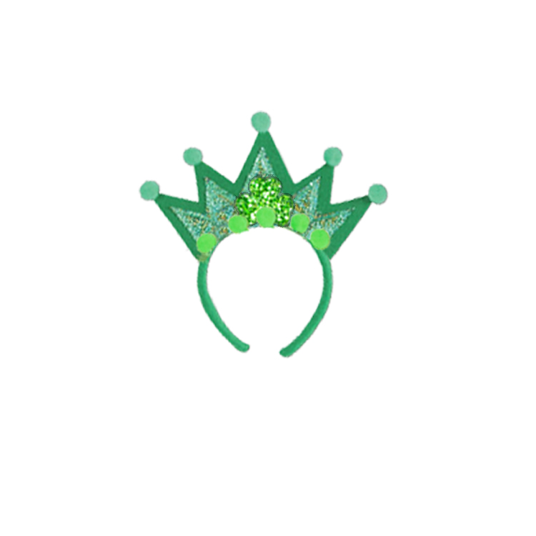 21018-Green Glitter Crown Headband