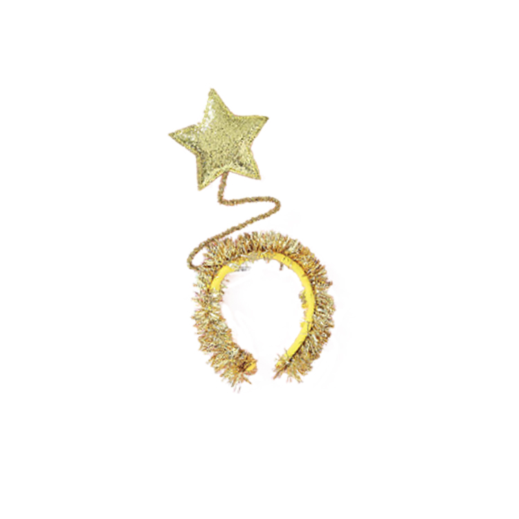 21019-Golden Star Tinsel Headband