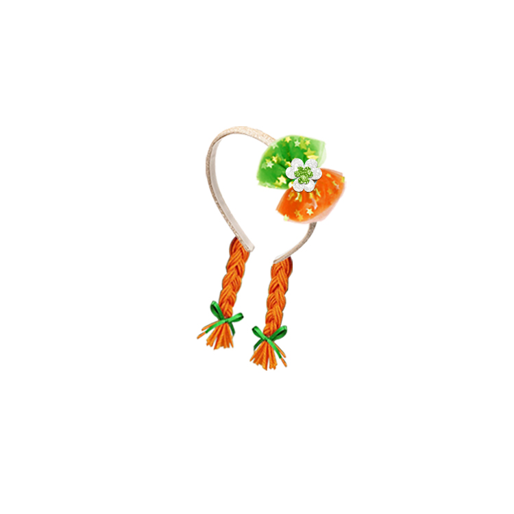 21030-Whimsical Braided Hairband with Floral Accent