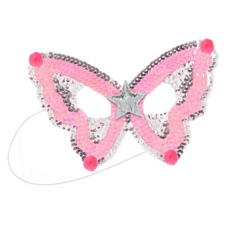 82003-Pink Sequin Butterfly Mask