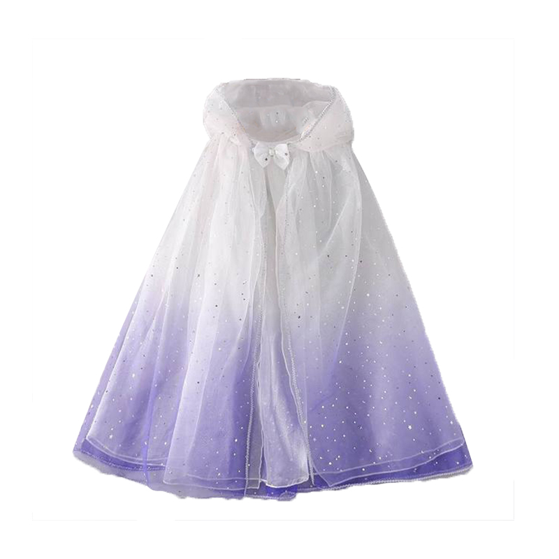 42004-Kids White to Lavender Gradient Glittered Cloak