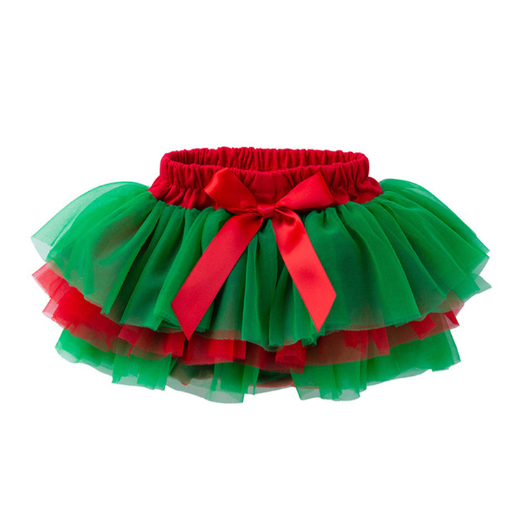 11060-Christmas-Themed Red and Green Baby Tutu Skirt