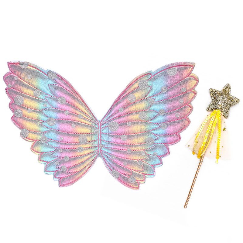 63003-Rainbow Fantasy Fairy Wing and Wand Set