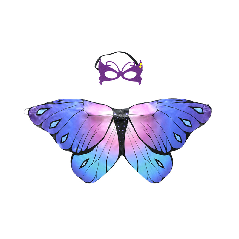 63010-Purple and Blue Butterfly Wing and Mask Set