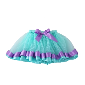 Ribbon trim ruffle tutu skirt