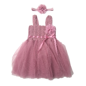 Crochet Tutu Dress lavender