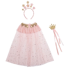 Pink princess glitter tulle dress-up set