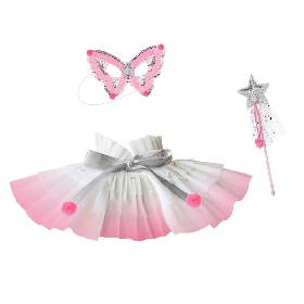 Pink short tulle cape set