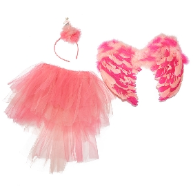 3Pcs pulse feather wing tutu set