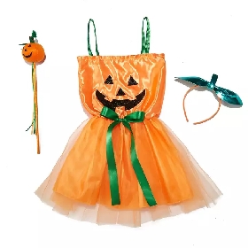 Pumpkin Halloween cosply dress set