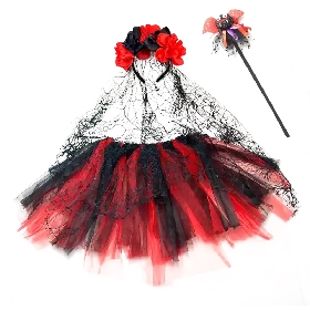 3Pcs Halloween lace trim tutu set