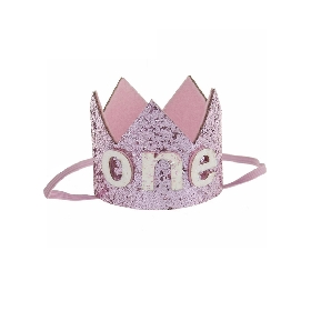 Pink glitter crown