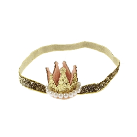 Gold glitter elastic crown