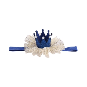 Blue glitter elastic crown