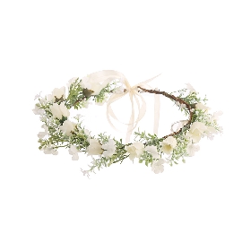 Ivory flower trim garland