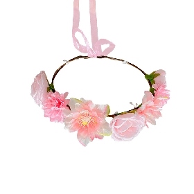 Pink flower trim garland