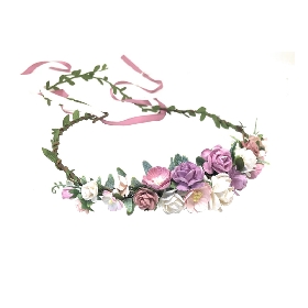 Purple flower trim garland