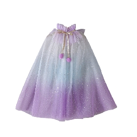 Gradient glitter tulle cape