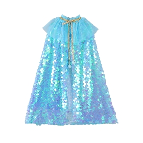 Blue sequin cape