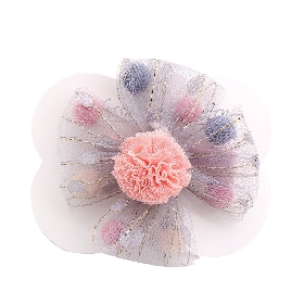 Pompom trim hair clip