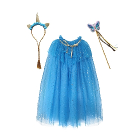 Blue tulle cape set