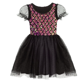 Black Sequin Diamond Mesh Dress