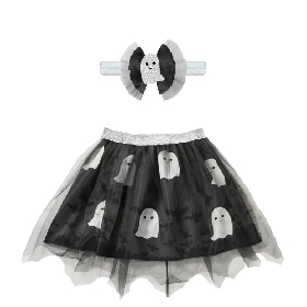 Cute Ghost Tutu Set – Halloween Headband & Skirt for Girls