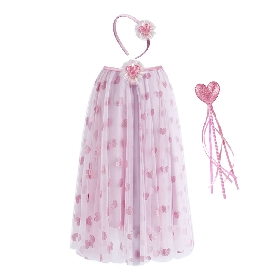 Pink Heart Fairy Tulle Dress - Up Set for Girls